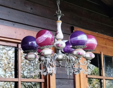 Gaby Berger chandelier with blown glass